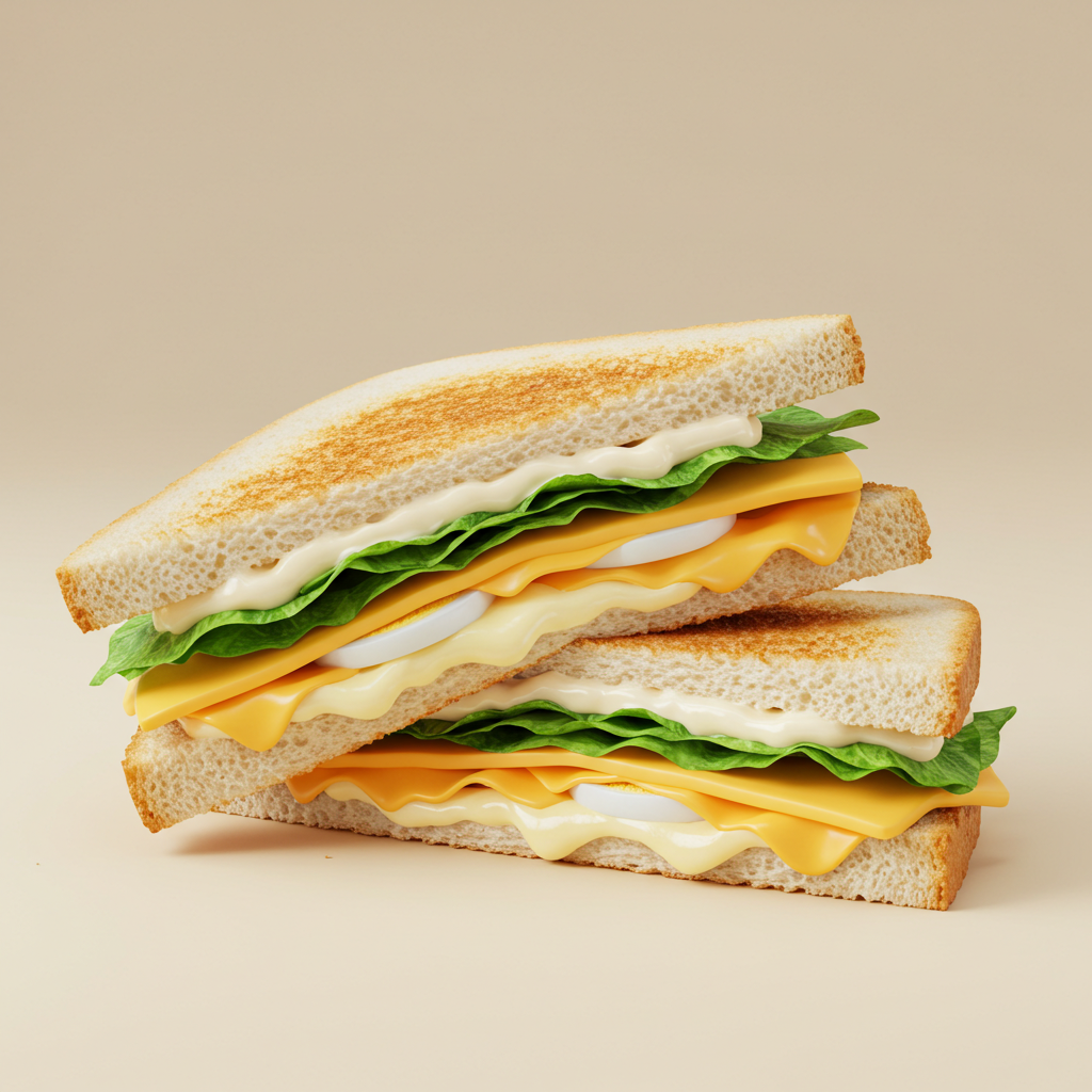 Egg Mayo Cheese Club Sandwich